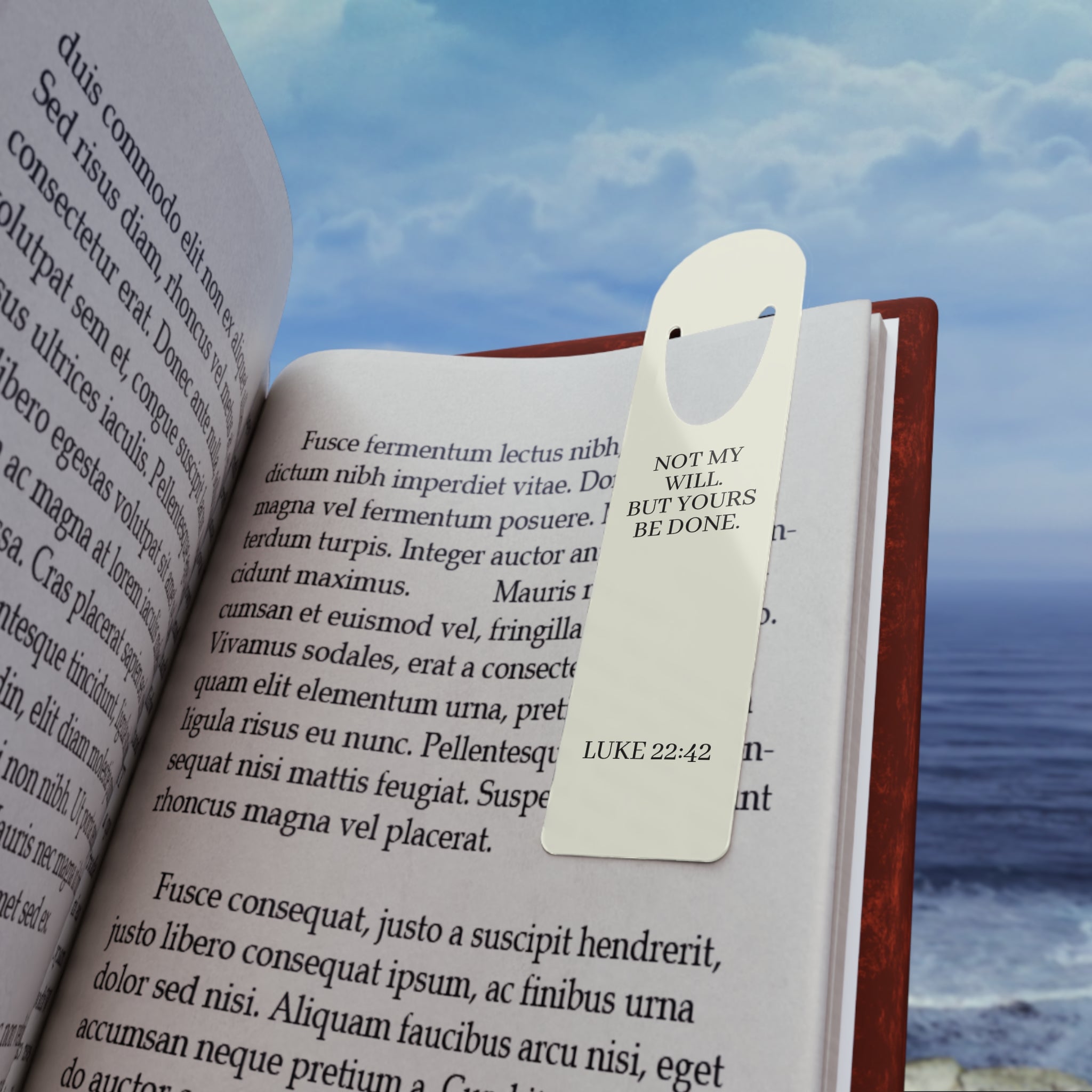 Christian Bookmark - "Not My Will, But Yours Be Done" (Luke 22:42) Inspirational Bible Verse